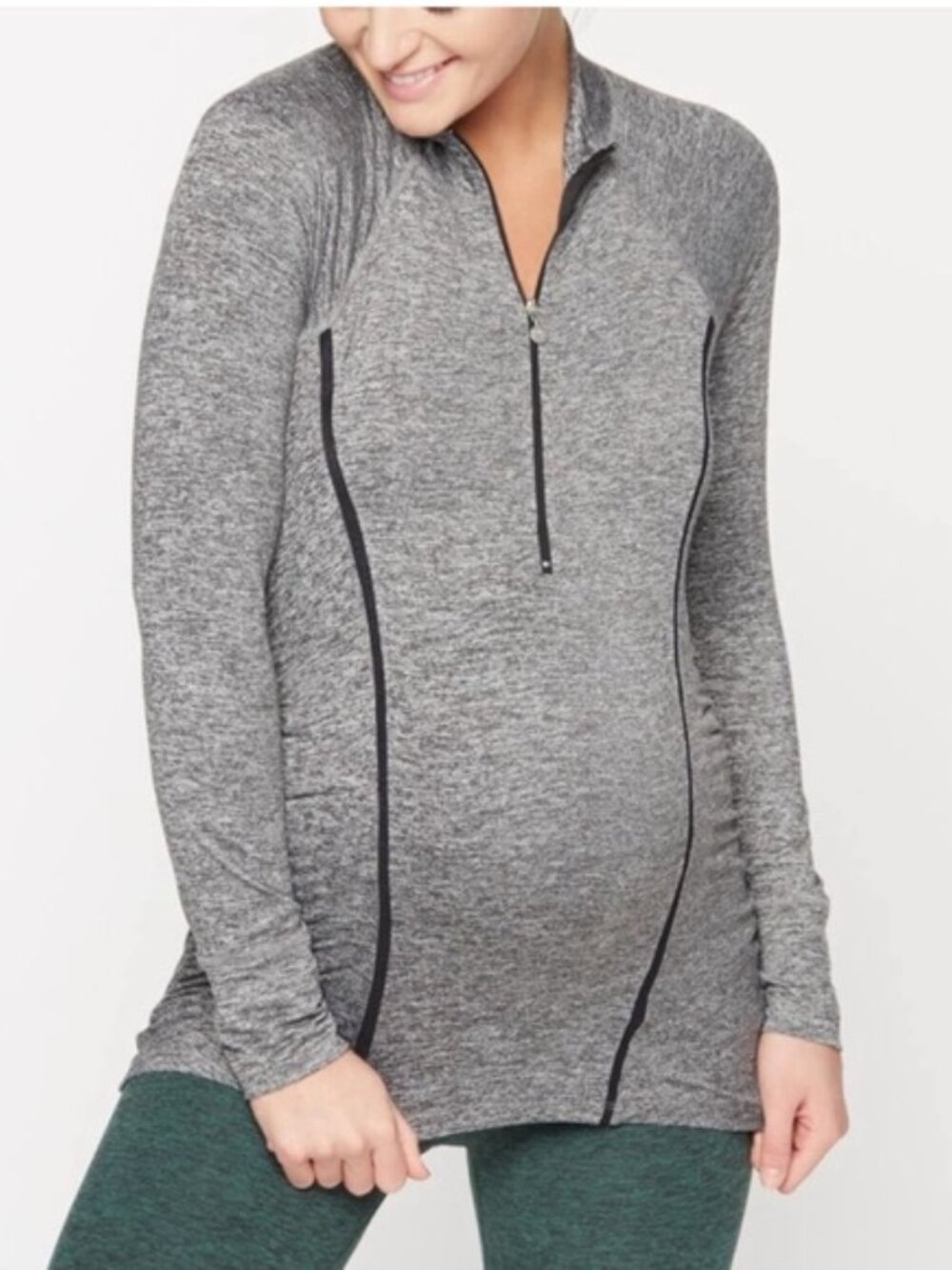Beyond the Bump by Beyond Yoga Small Spacedye 1/2 Zip Maternity Pullover Jacket